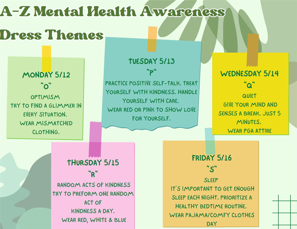  Aevidum A-Z Mental Health Awareness Themed Dress Days 